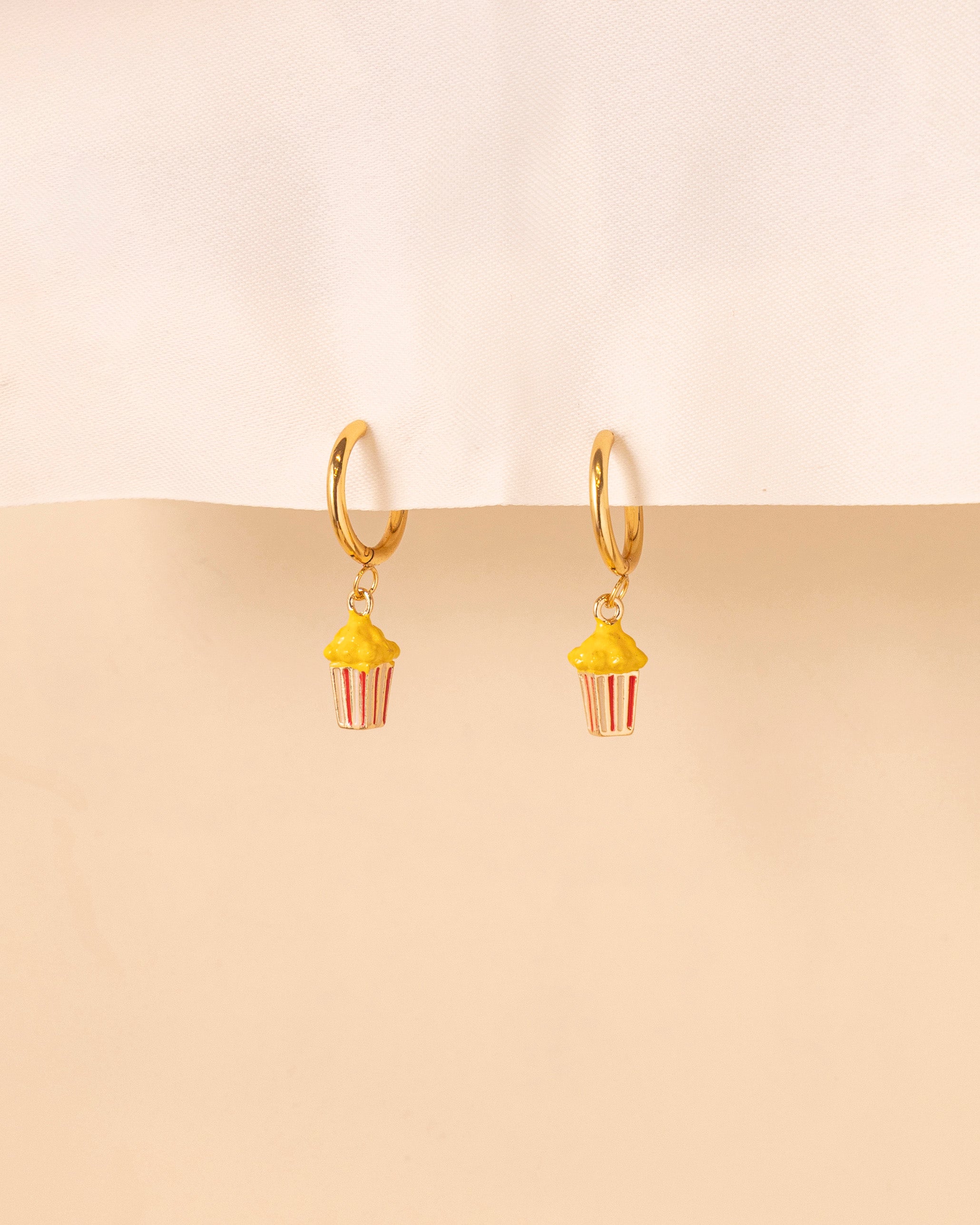 Popcorn Charm Hoops