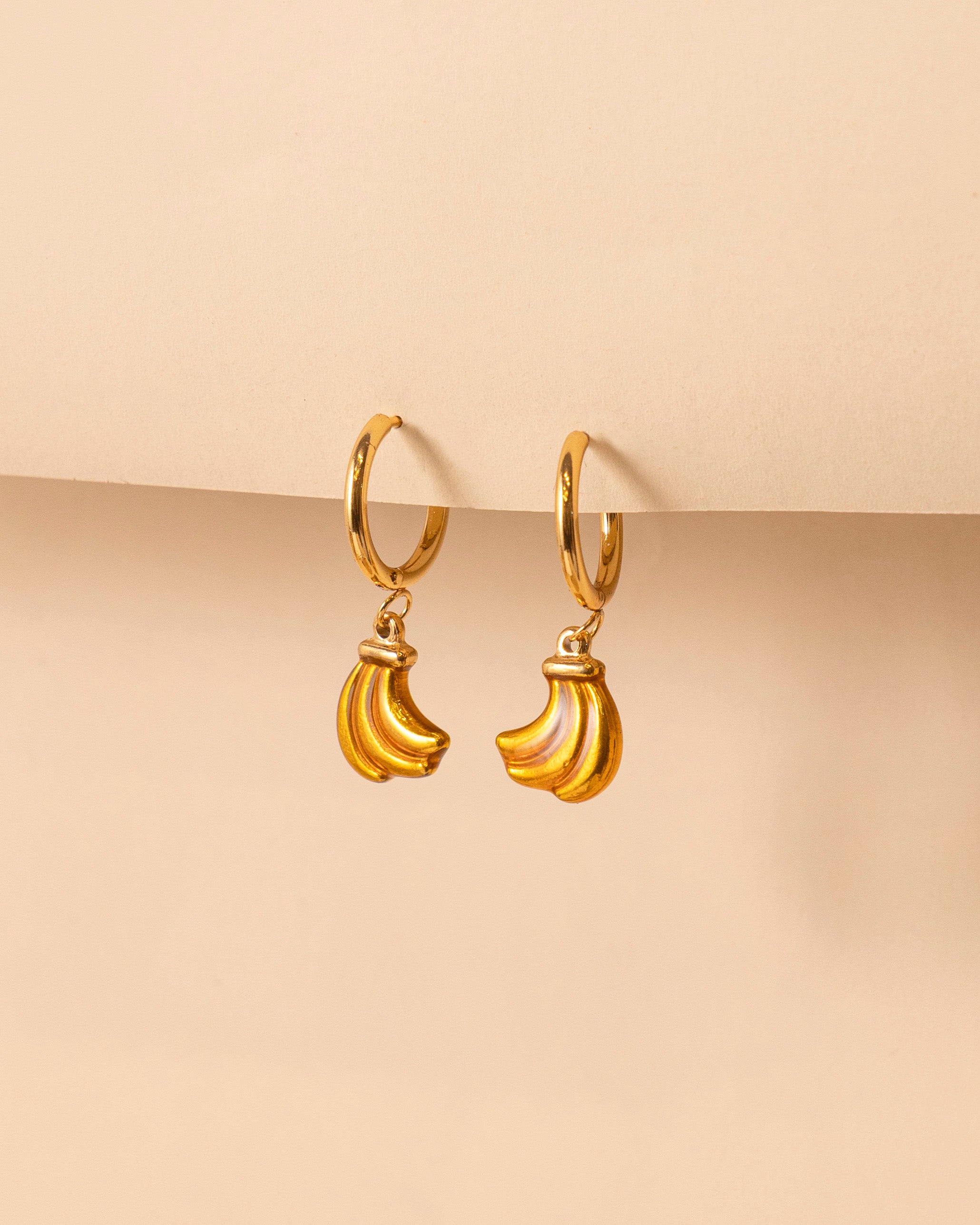Banana Charm Hoops