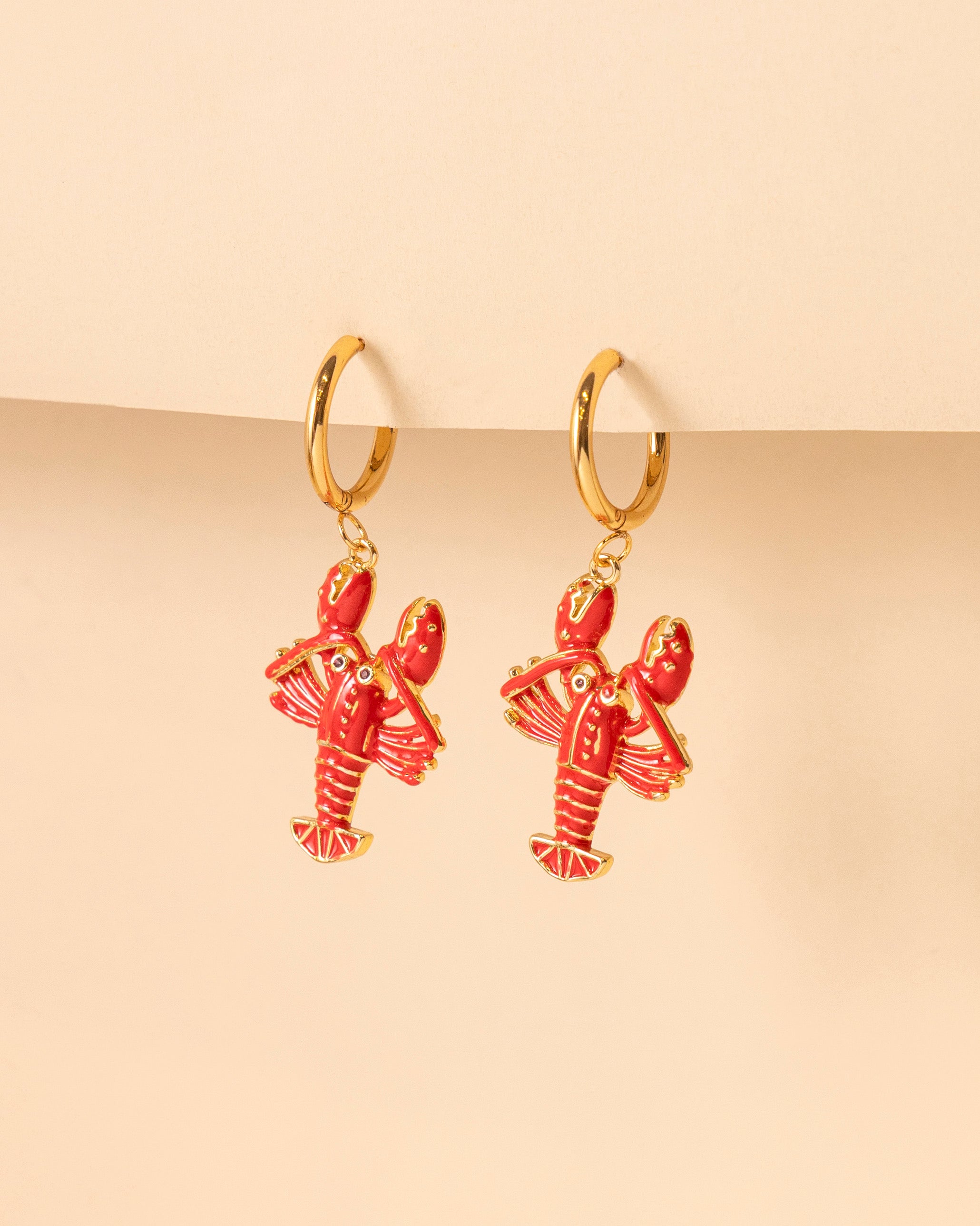 Lobster Charm Hoops