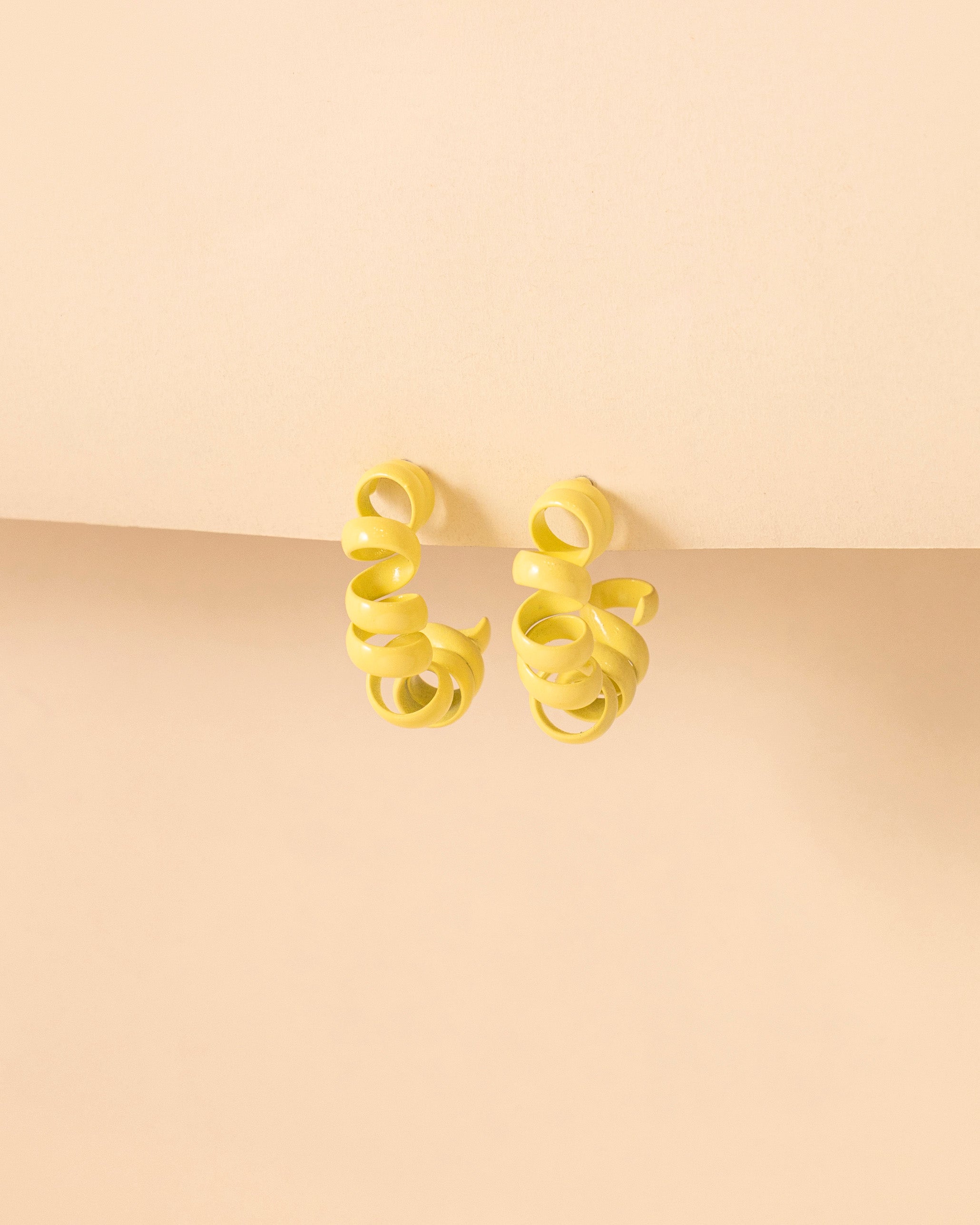 Butter Yellow Coil Hoops