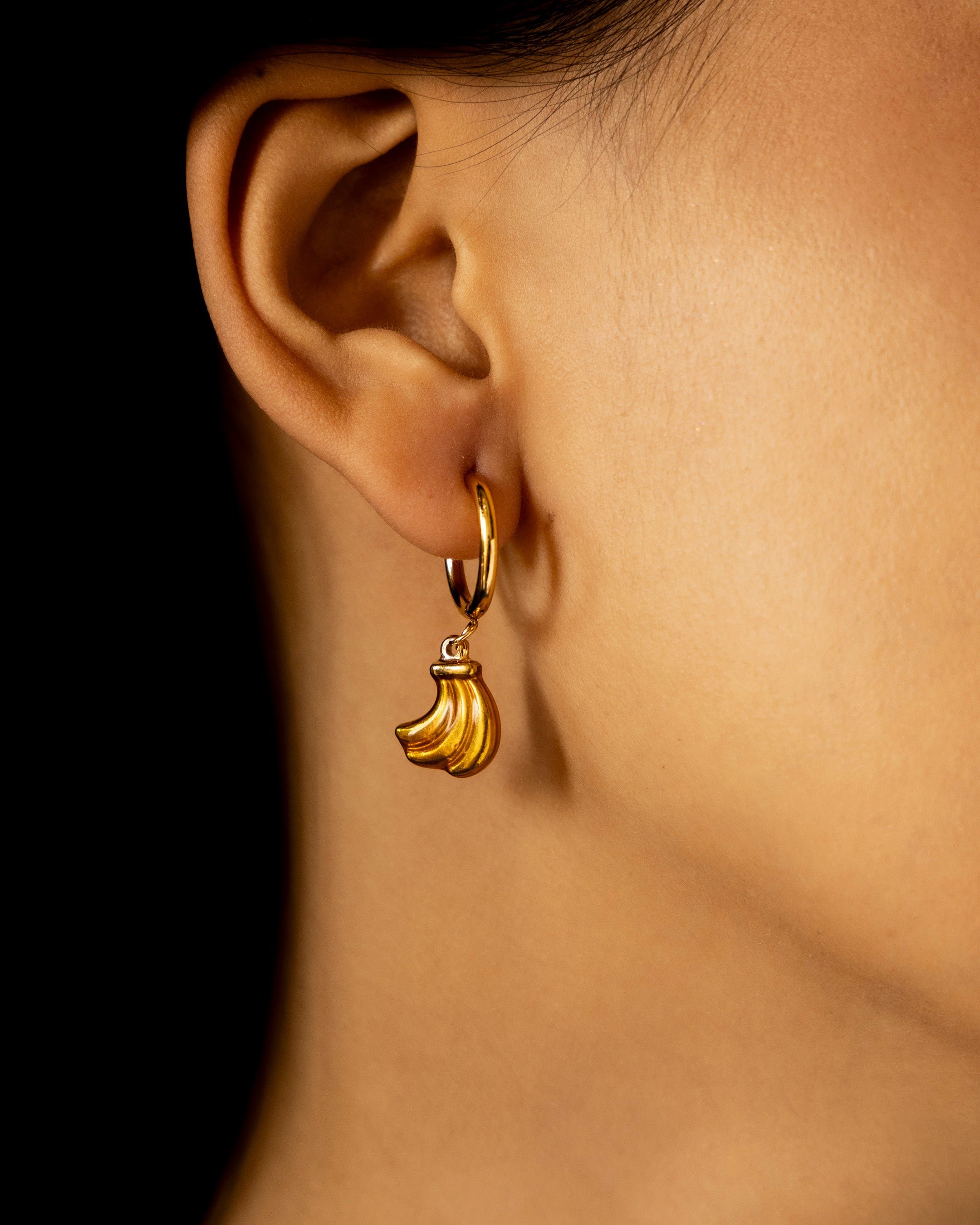 Banana Charm Hoops