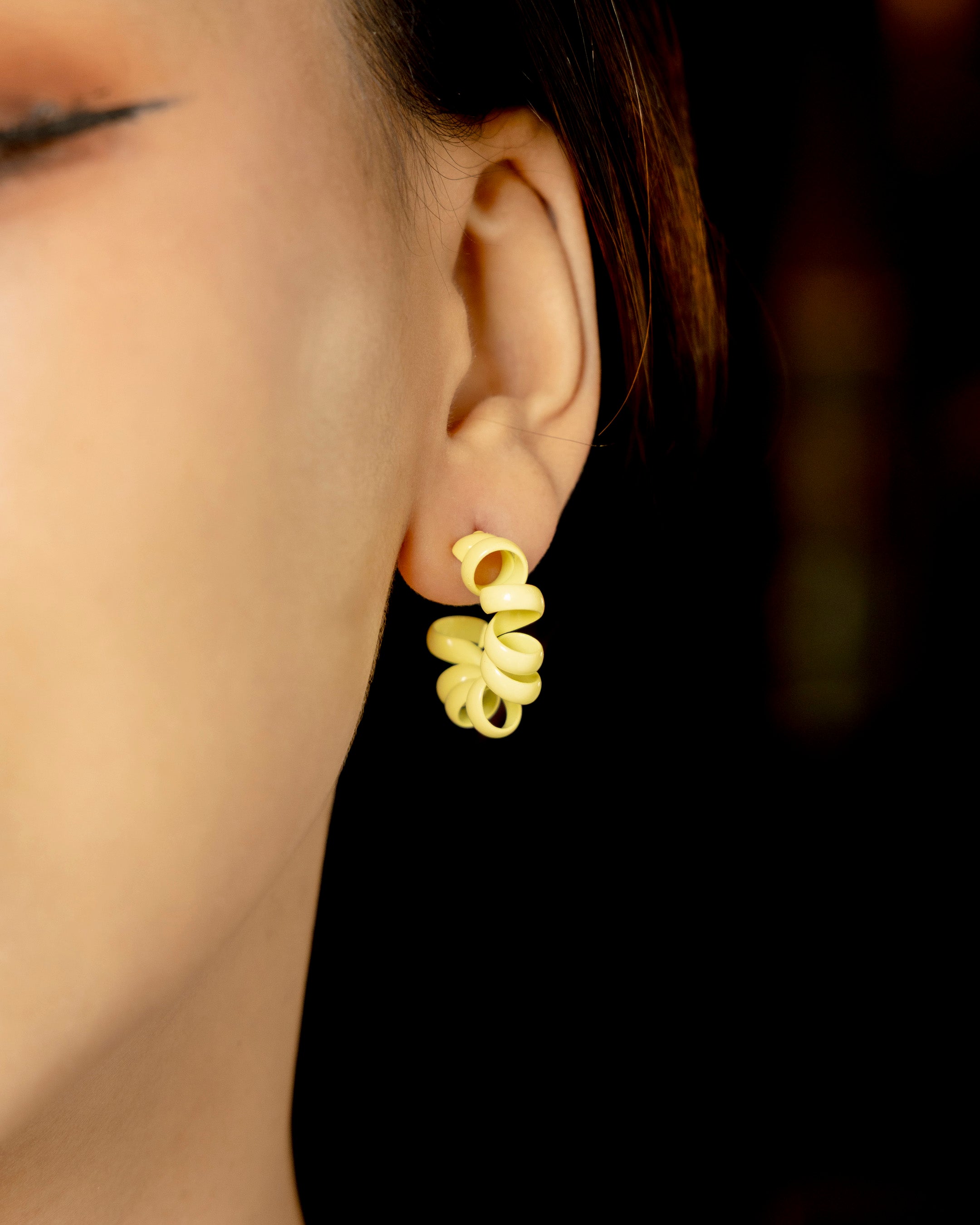 Butter Yellow Coil Hoops