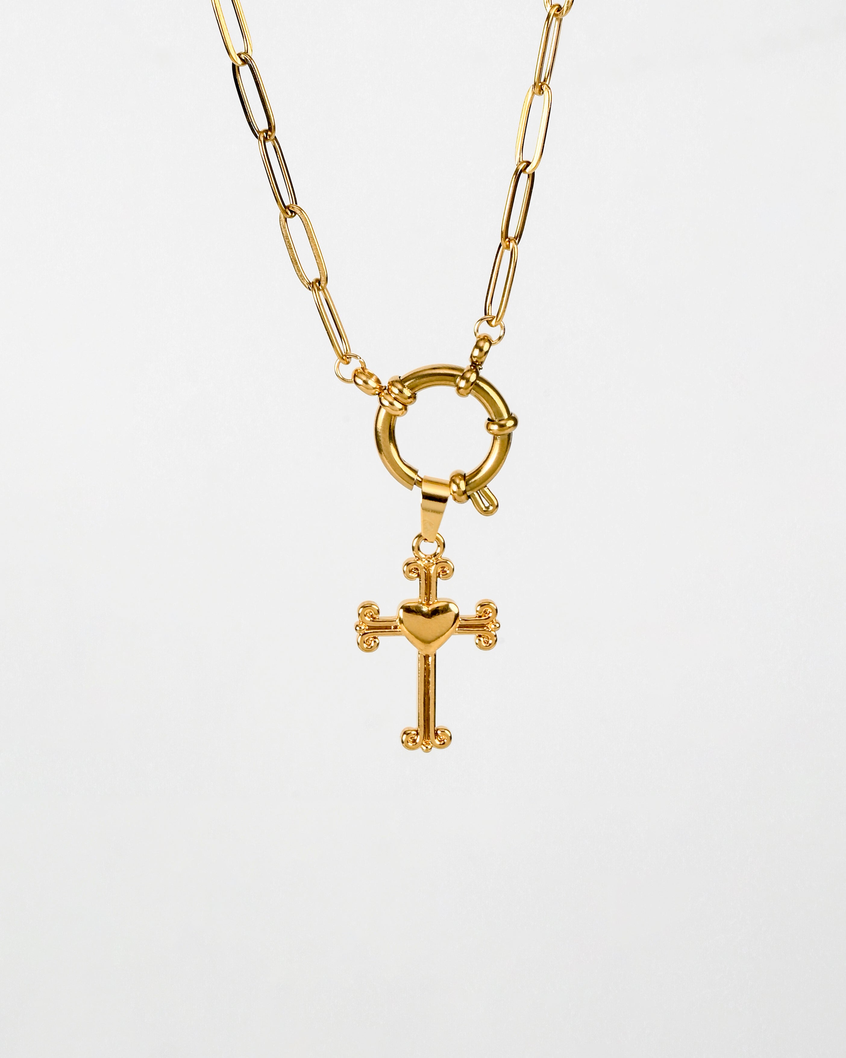 Heartline Cross Charm