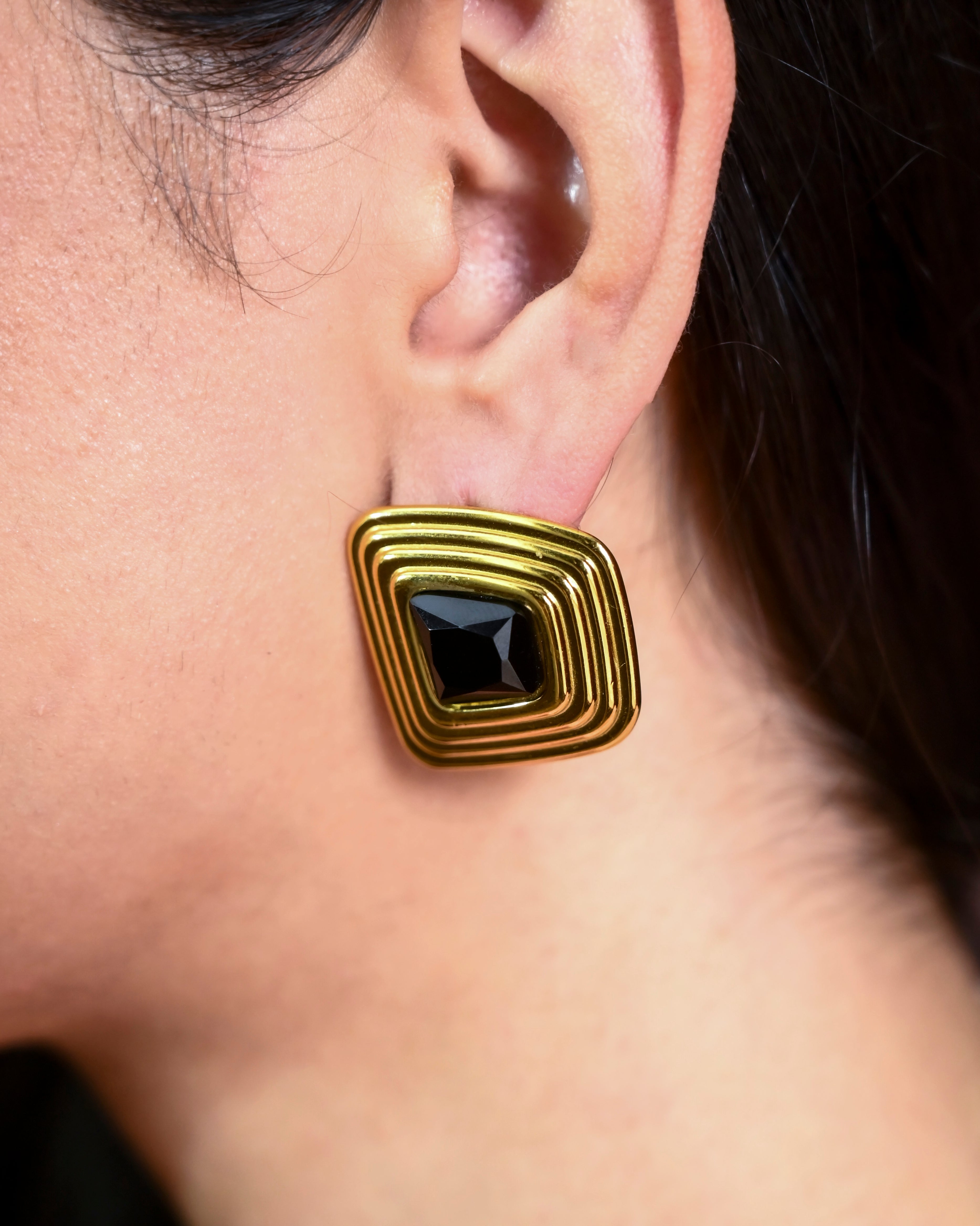 Noir Gold Studs