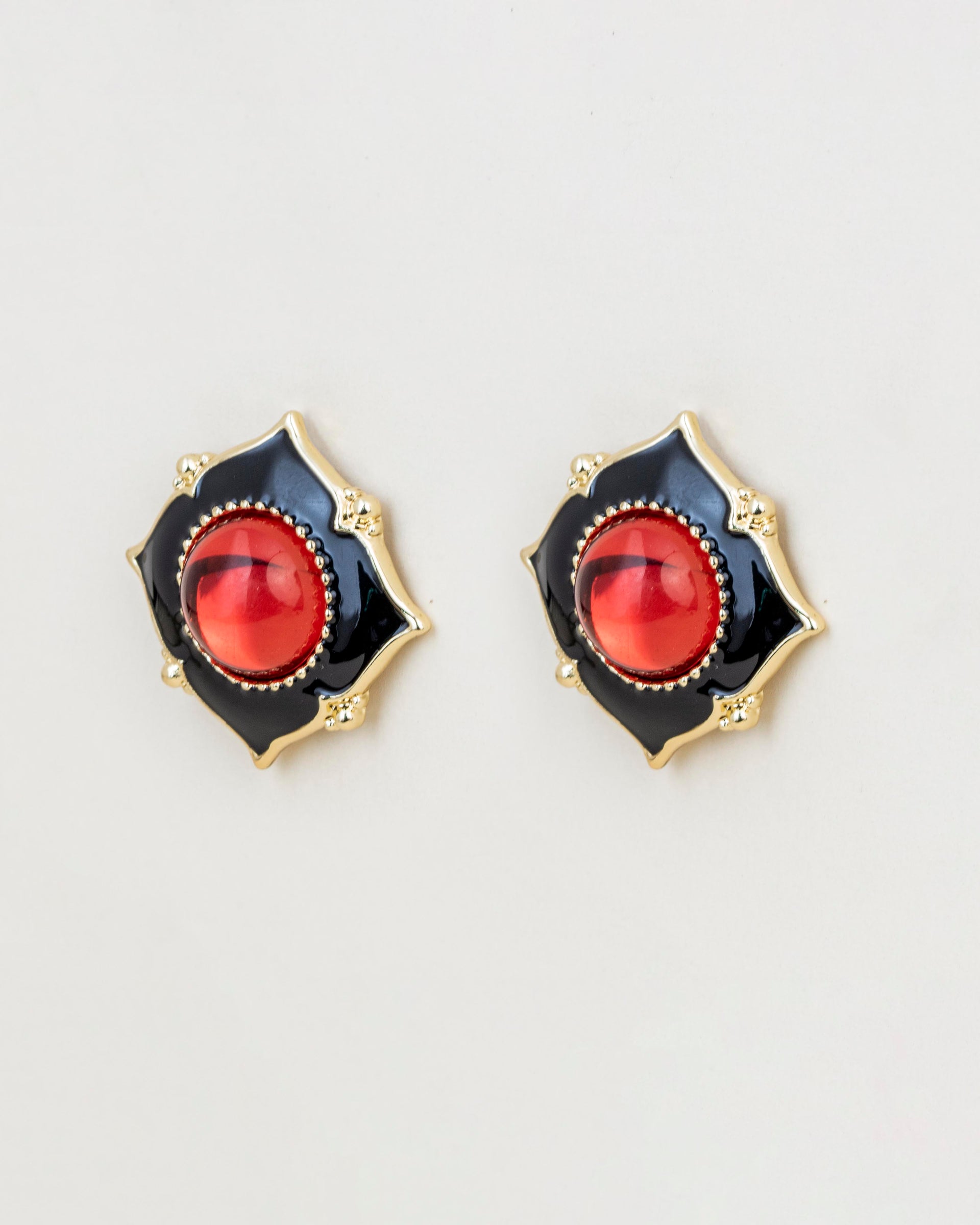 Big Red Stone Studs